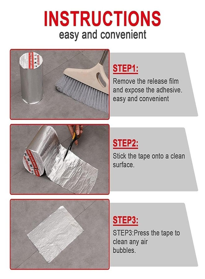 Eloxee Super Strong Adhesive Waterproof Permanent Repair Aluminum Butyl Tape Rubber Foil Suitable for Roof Leak, surface Crack, Window Sill Gap, Boat Sealing, Home Renovation (1, 5 CM) - Image 3